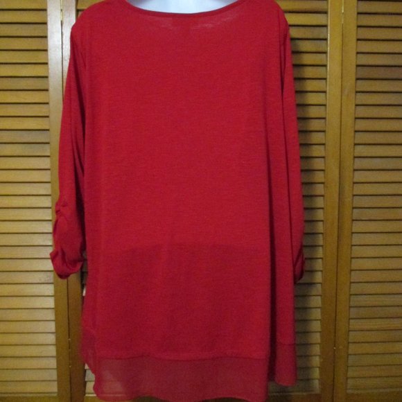 Style & Co. Top red lightweight feminine, stretchy, flowy pullover size 2x - Picture 8 of 8